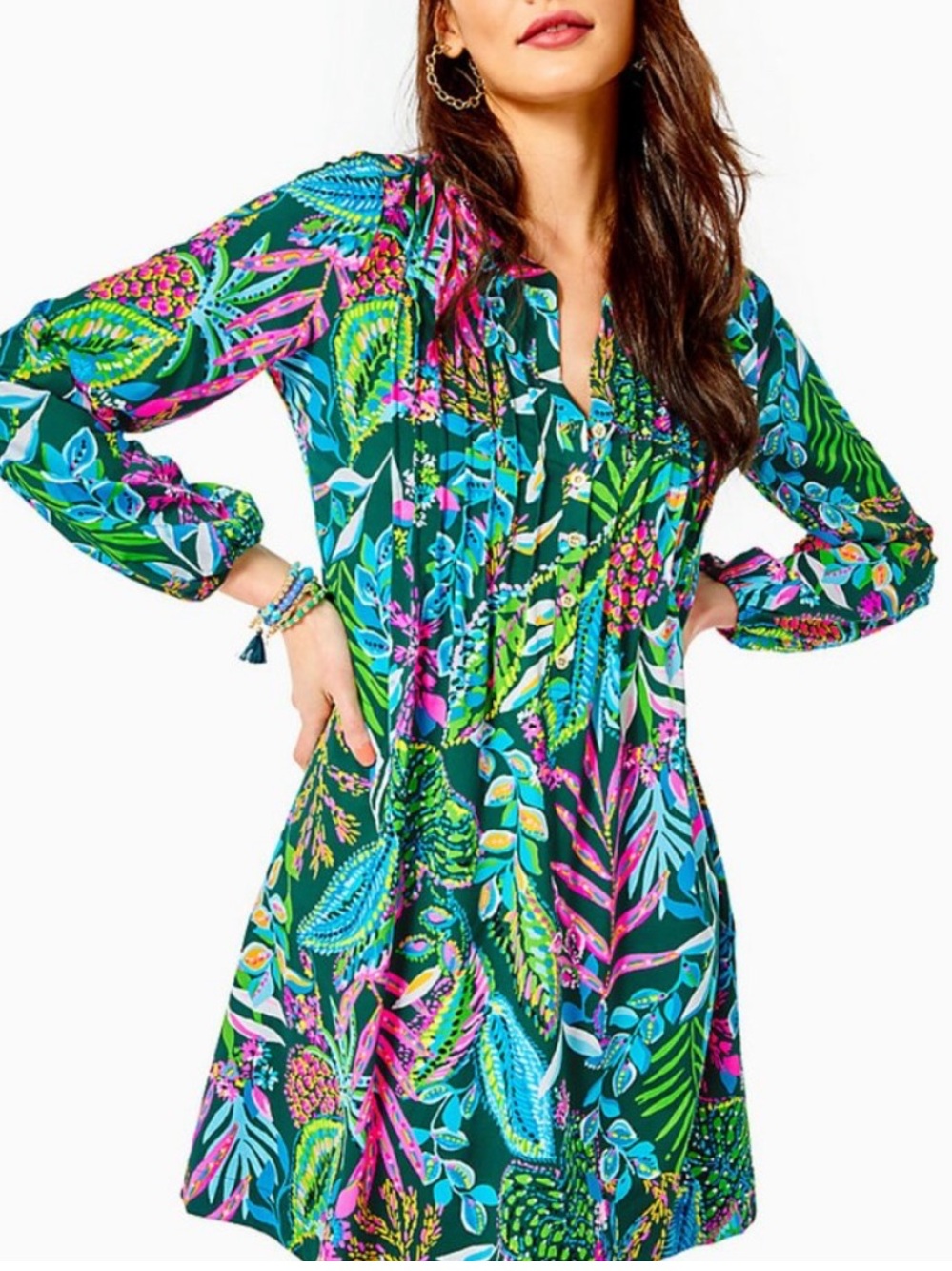 Lilly Pulitzer Chillylilly Seana UPF 50+ Dress XSMALL Multi Sunshine Jungle EUC